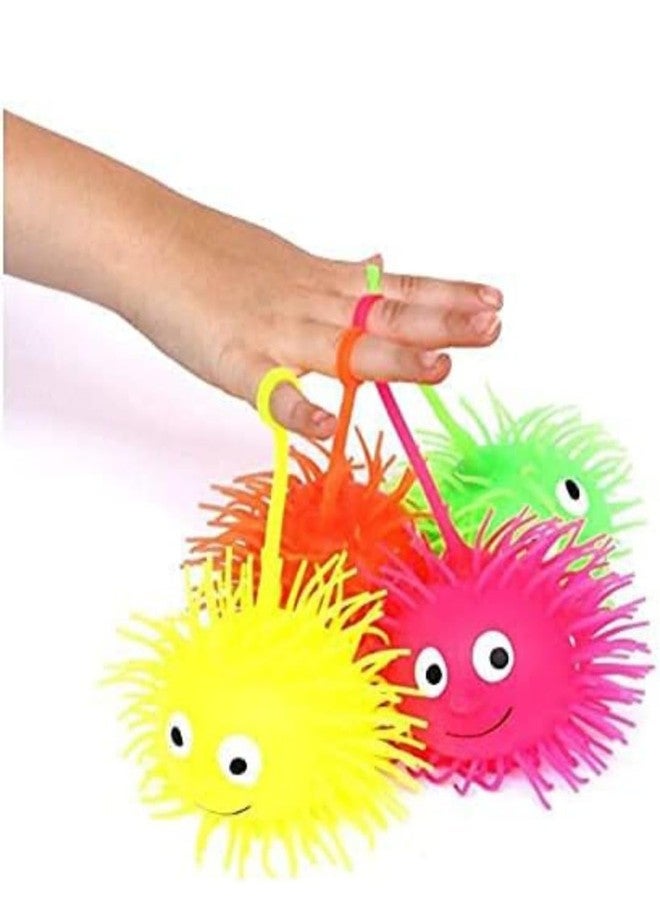 R.S Puffer Ball with Flashing Light Stress Relief Squeeze Ball Fun Toy (Pack of 2 Pcs) for Kids and Adults (Green + Dark Pink) (Pack of 2 Pcs) - Image 3
